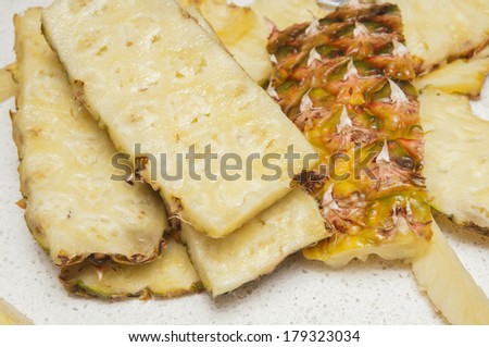 juicy chunks of pineapple cut