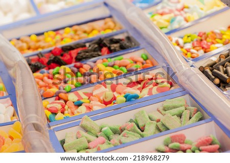 assortment of candies of different colors and flavors