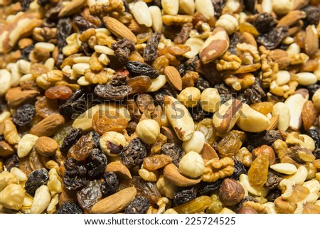 trail mix where there are several different