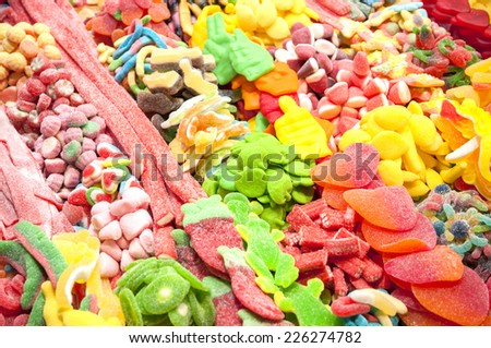 candies in different flavors and colors