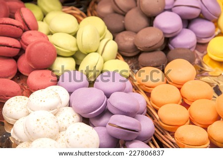candy colored macarons ready to eat