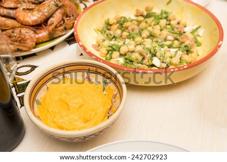 chickpea salad with shrimp to eat it cold