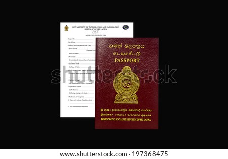 Sri Lankan Passport With Visa Application Form