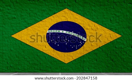 Clip Art National Flag Of Brazil On A Wall