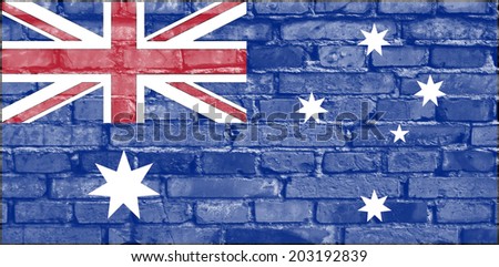 Clip Art National Flag Of Australia On A Wall