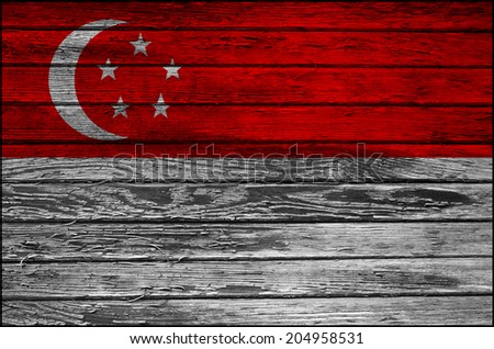 Clip Art National Flag Of Singapore On A Wall
