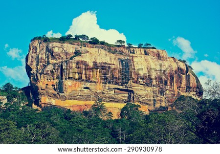 Sigiriya Rock Fortress 5th Centurys Ruined Castle That Is Unesco Listed As A World Heritage Site In Sri Lanka (With Instagram Effect)