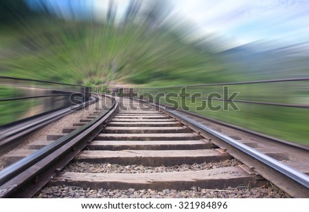 The Main Line Rail Road In Sri Lanka With The Motion Blur . The Line Begins At Colombo Fort And Winds Through The Sri Lankan Hill Country To Reach Badulla