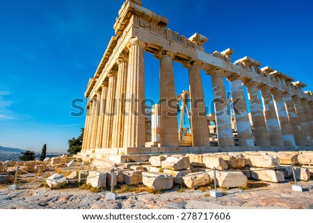 Parthenon temple in Acropolis in Athens, Greece