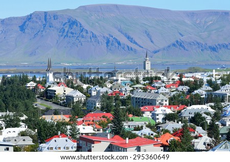 Iceland, panorama of Reykjavik