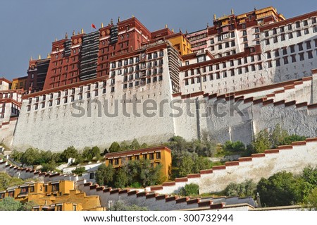 Tibet, Lhasa, China, October, 05, 2013. the Potala Palace - the former residence of the Dalai Lamas