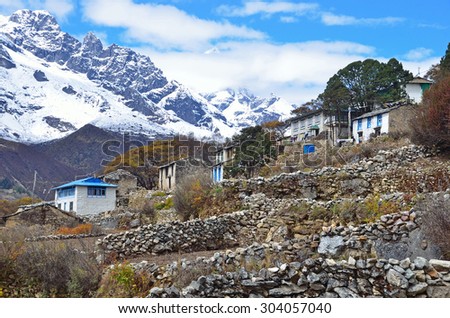 Nepal, the village of Phortse Tenga in the Himalayas, 3600 meters above sea level