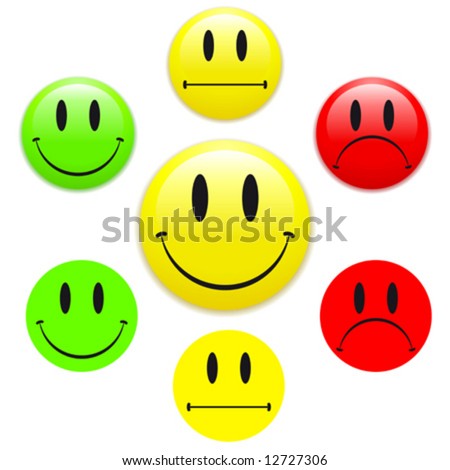 happy face sad face. stock vector : Smiley face