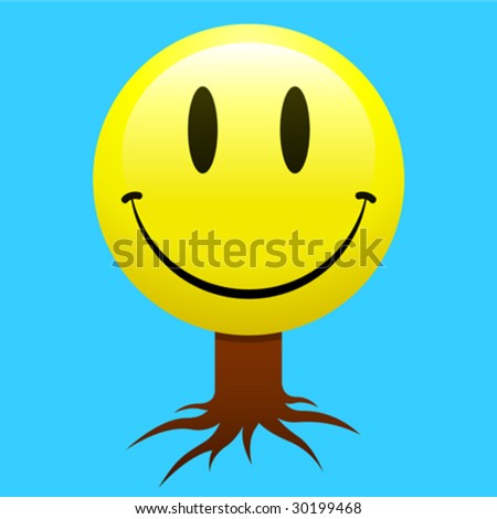 stock vector Smiley face tree vector
