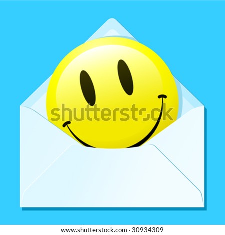 stock vector Smiley face in envelope vector