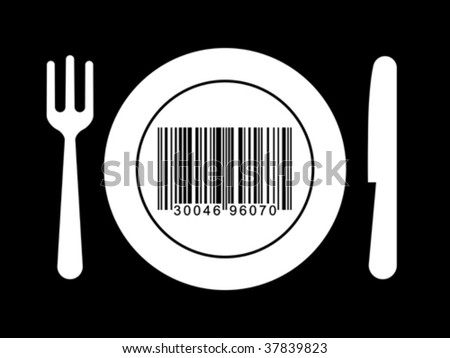 barcode vector free download. stock vector : Plate, fork and