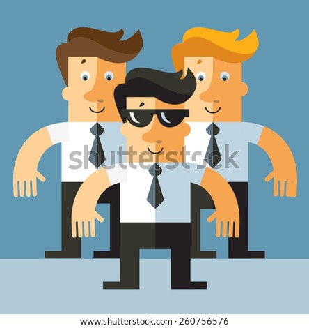 Business office team. Business flat vector illustration
