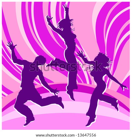 people dancing silhouette. people dancing silhouette. stock vector : Dancing people,
