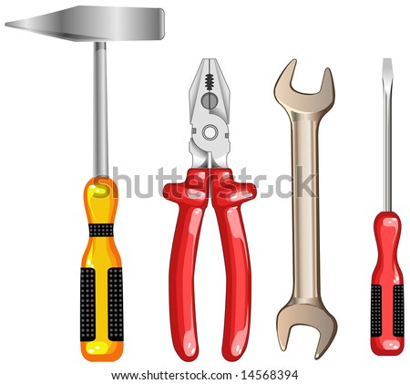 wrench clip art. screw, pliers, wrench,