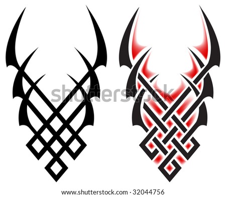 Tribal Tatto on Black Flames For Tattoo And Tribal  Vector Illustration On White