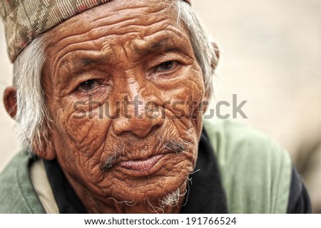 Baglung, Nepal. August 22-2010  Nepalese Elder