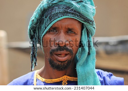 DJENNE, MALI, AFRICA - SEPTEMBER, 5, 2011 Portrait of man, Djenne market