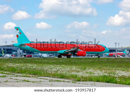 Wind Rose Aviation Airbus A321-231 - UR-WRH landing, Ukraine, Boryspil International Airport, May, 11, 2014