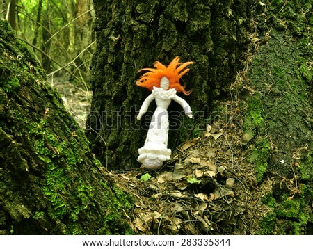 Puppet fairy in the fairy forest.
