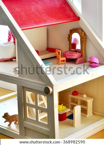 interior wooden toy house