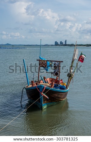 Thai fishing boat at Fishing Village