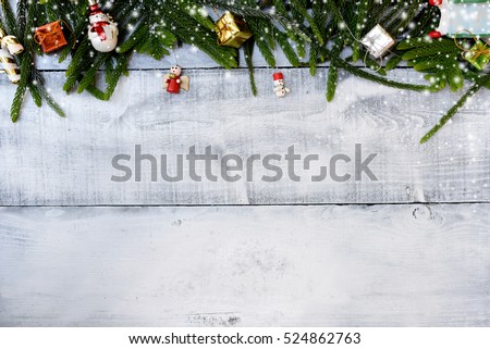 Christmas decoration, Xmas concept and idea in Winter with snow