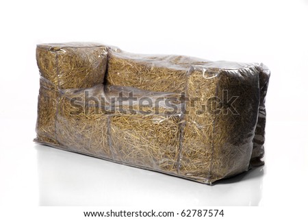 Hay furniture. Simple two seat sofa isolated on white