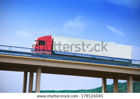 truck on a bridge truck on a bridge
