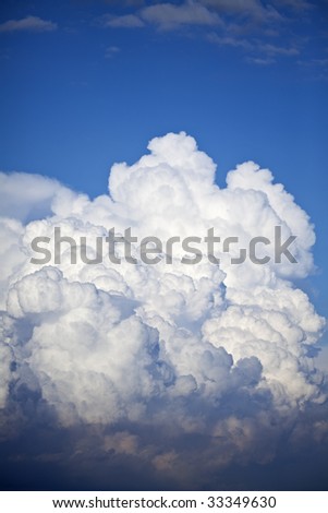 big thunder cloud and blue sky