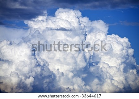big thunder cloud and blue sky