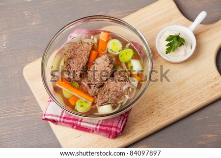 prime boiled beef and soup