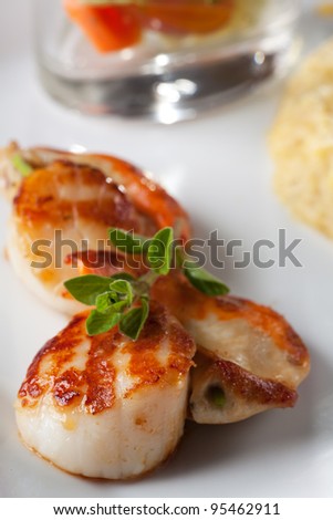 pair of grilled scallops