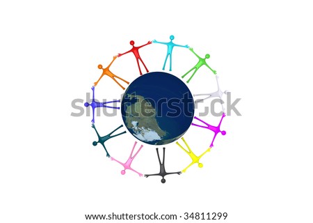people holding hands in circle. stock photo : people holding