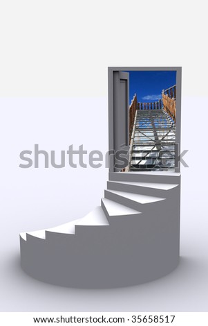 staircase to heaven. stock photo : 3d stairs,
