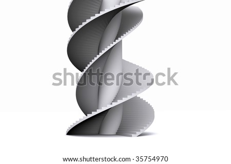 Helix Shaped White Stairs, Abstract Staircase Structure, Modern ...