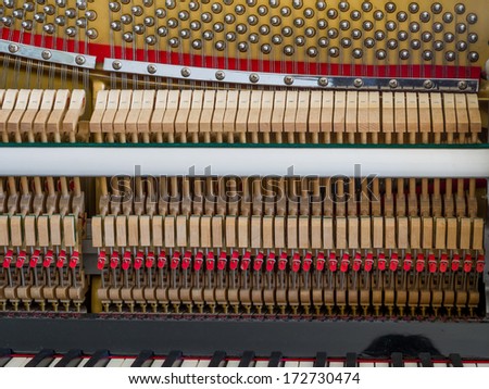 Have a look into the inside of piano, you can see piano mechanics clearly.