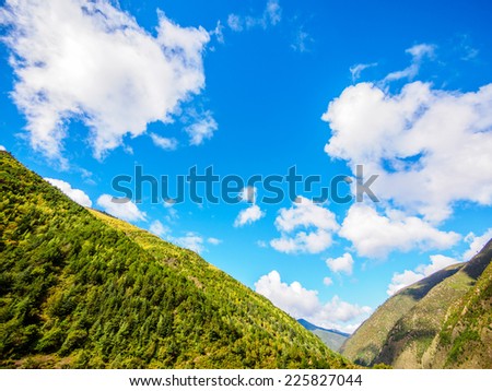 clouds and mountains in  qinghai-tibetan plateau, Tibet, China