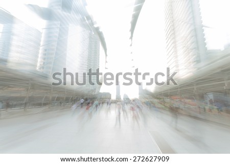 motion blur people in business area