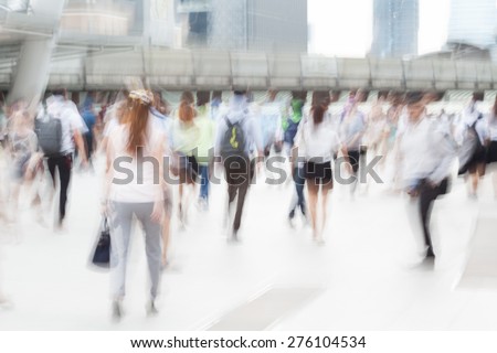 motion blur crowd in business area