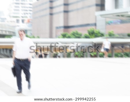 motion blur office man walking to work