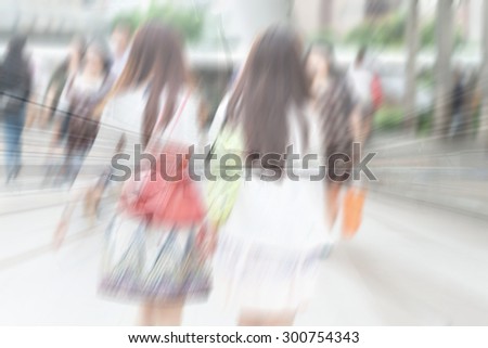 motion blur office women walking to work