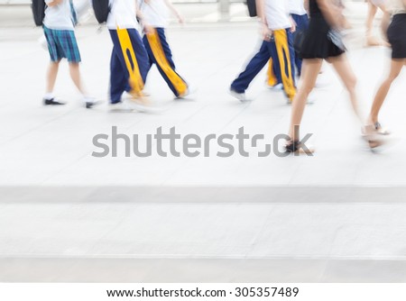 motion blur crowd walking