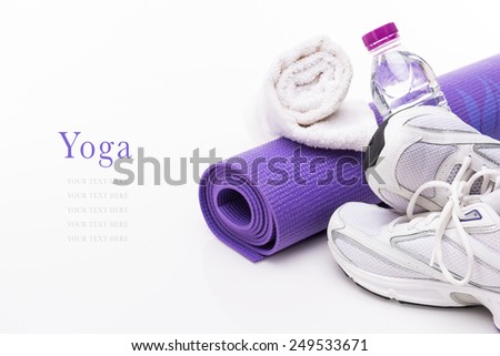Yoga Background isolated on white with copy space