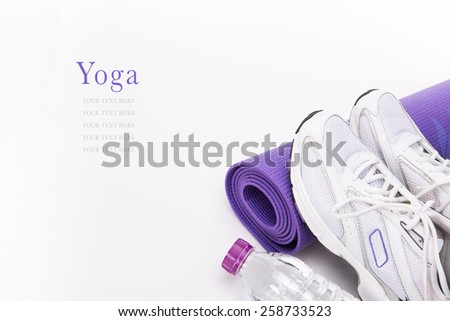 Yoga Background isolated on white with copy space