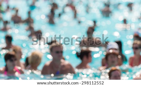 Artistic style, defocussed water park background, summer concept
